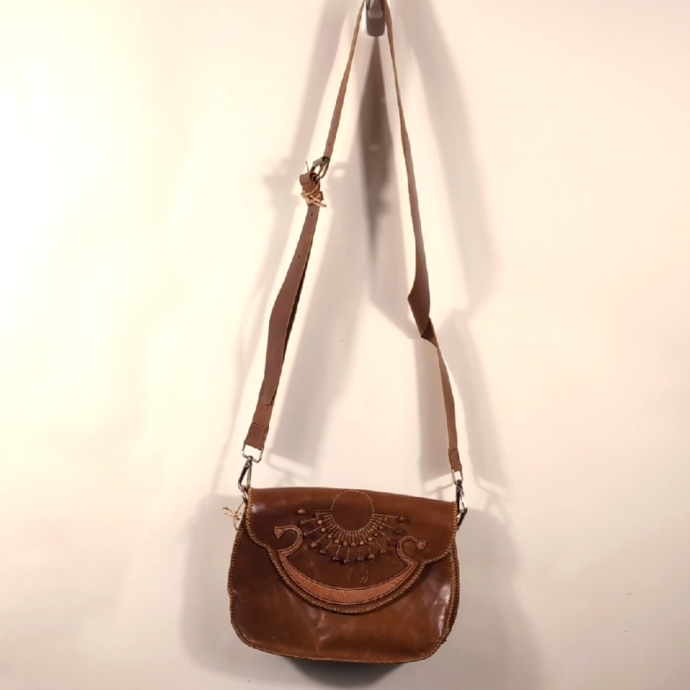 Handmade Genuine Leather Brown Leather Crossbody Bag